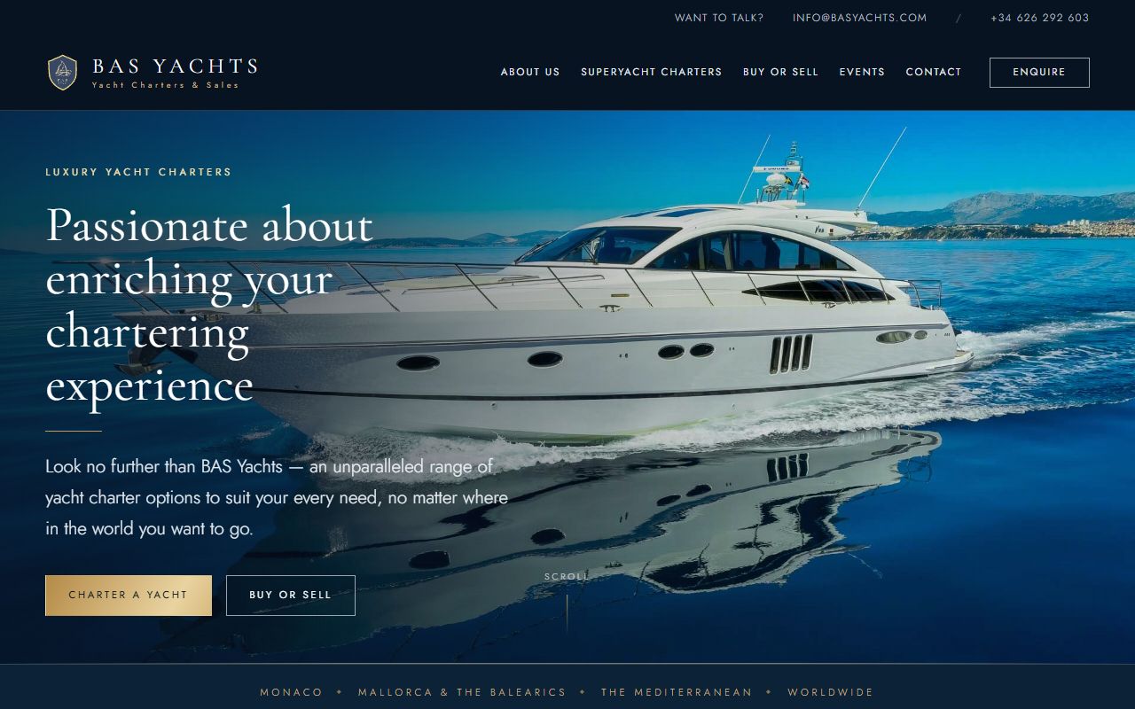 Prévia do site BAS Yachts