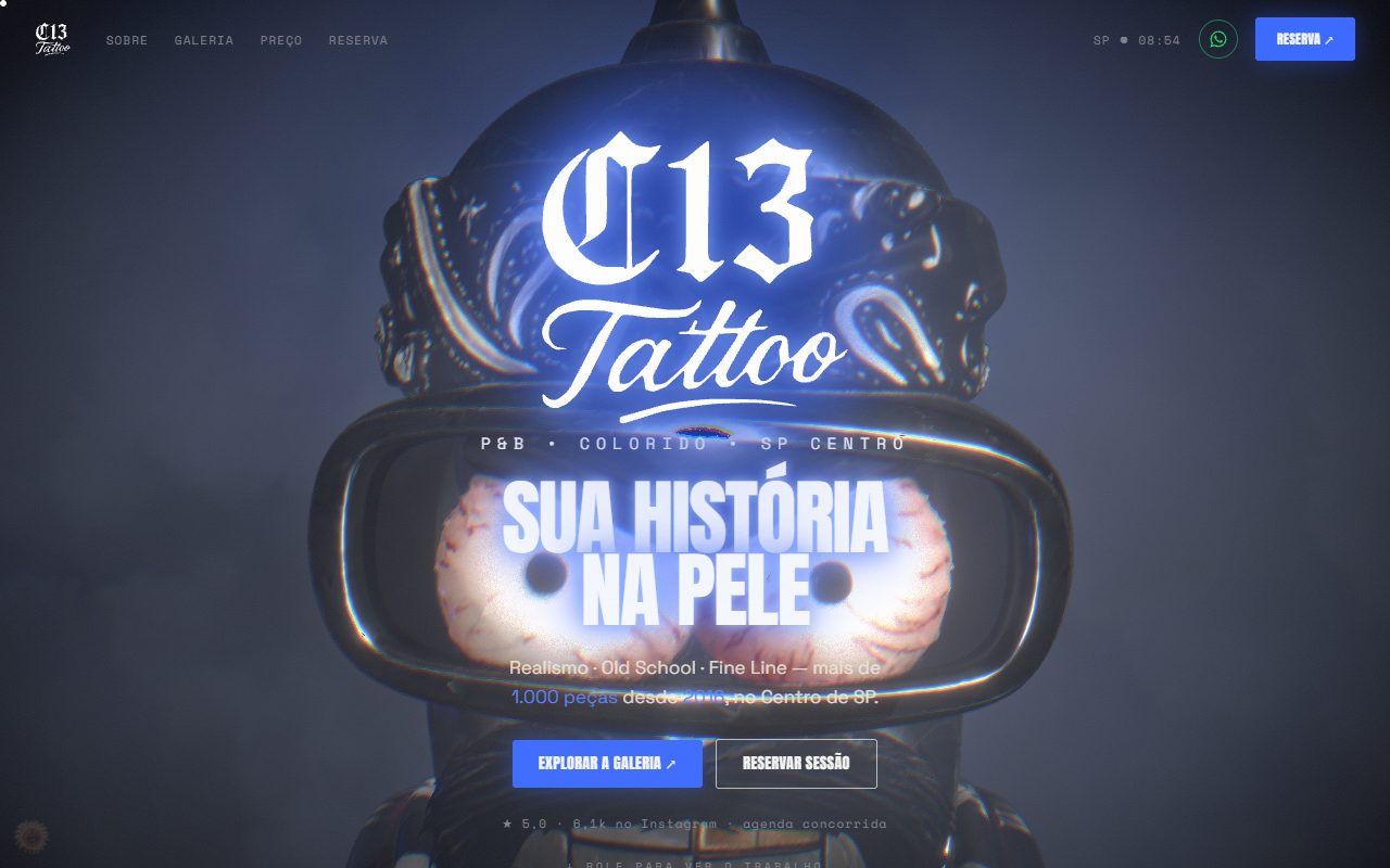 Prévia do site C13 Tattoo