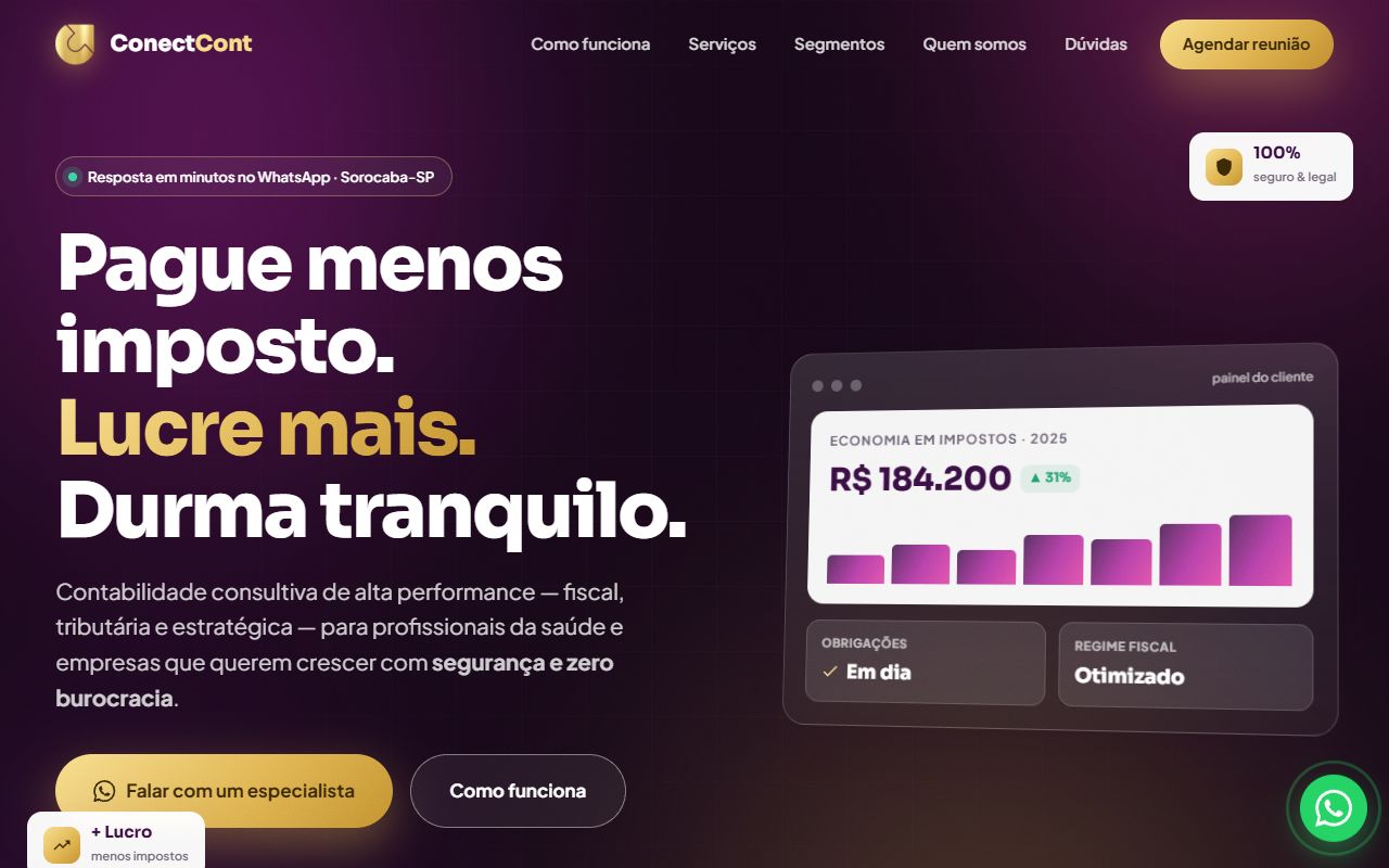 Prévia do site ConectCont