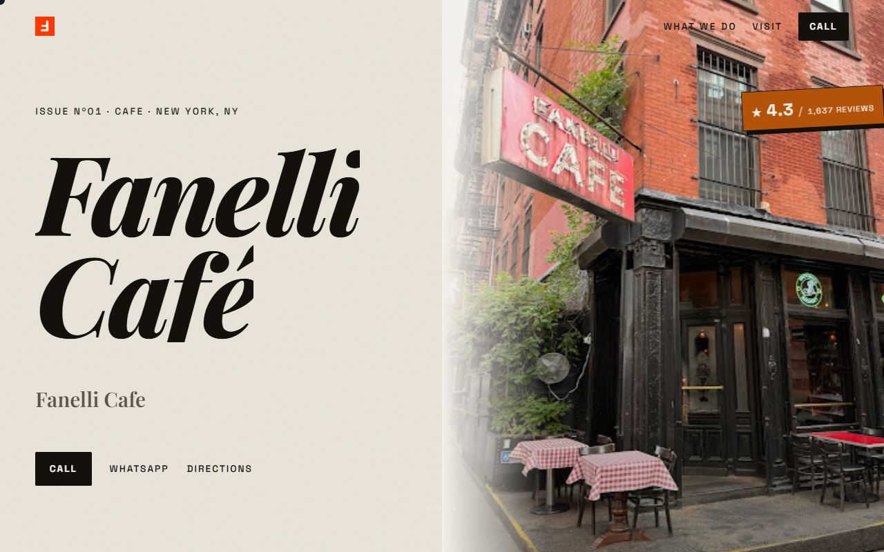 Prévia do site Fanelli Café